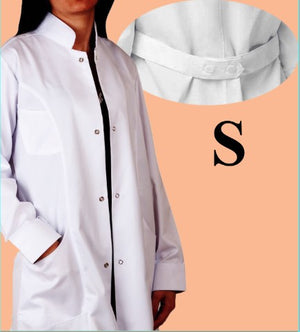 5056-ABC Lab Coat-Belted-Metal Snap-White-S | ABC Books