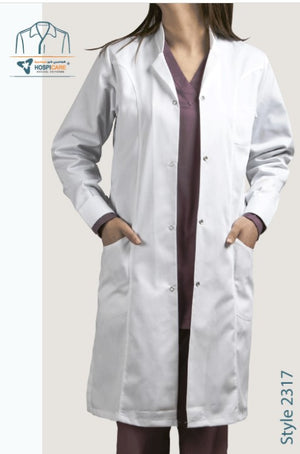 5142-Hospicare-Fashion Lab Coat-2360-Female-Twill Fabric-Belted-Metal Snap-White-48 | ABC Books