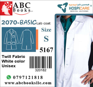 5167-Hospicare-Basic Lab Coat-2070-Unisex-Twill Fabric-White-S | ABC Books