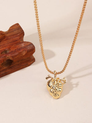 Heart Organ Pendant Necklace - Gold | ABC Books