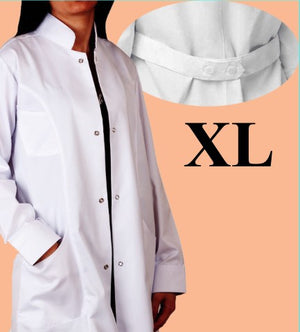 5051-ABC Lab Coat-Belted-Metal Snap-White-XL | ABC Books