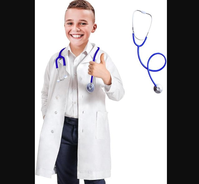 5309-Polyester Lab Coat for Kids-White-4