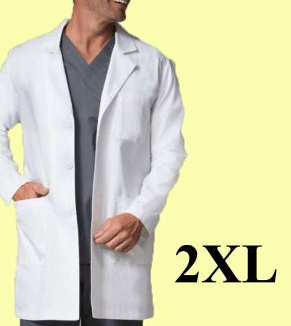 5077-Polyester Lab Coat-White-2XL