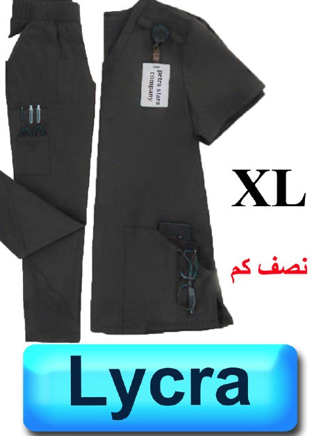5189-ABC Scrub-Lycra Tweh-Short Sleeve-Dark Gray-XL