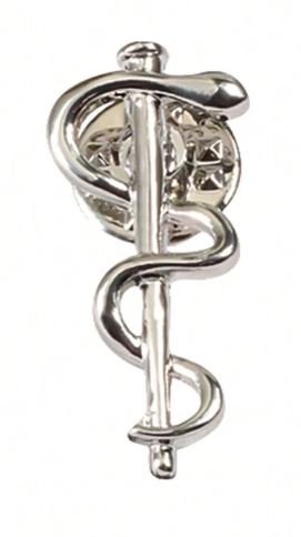 Medical Accessories- Snake Staff Brooch- Silver | ABC Books
