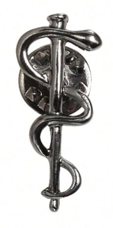 Medical Accessories- Snake Staff Brooch- Black