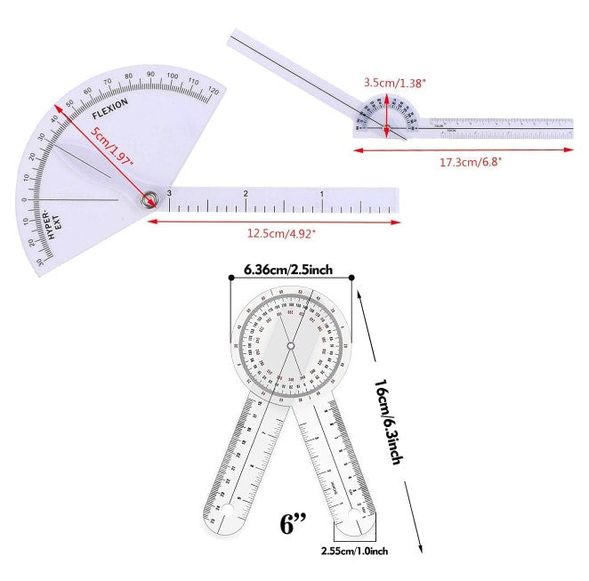 Medical Tools-Goniometer Quick Angle Protractor 3 PCS