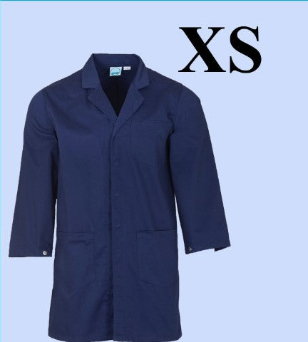 5173-ABC Lab Coat-Polyester Unisex-Navy Blue-XS