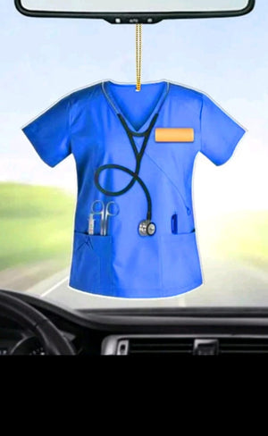 Medical Accessories-Mini Doctor Scrubs Uniform Keychain Charm Car - Blue | ABC Books