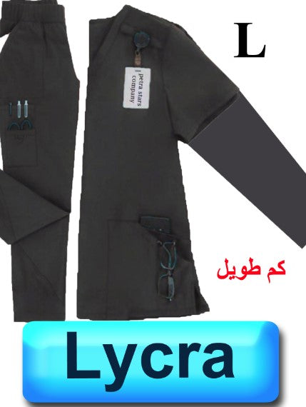 5196-ABC Scrub-Lycra Tweh-Long Sleeve-Dark Gray-L