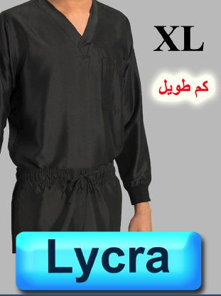4061-ABC Scrub-Lycra Tweh-Long Sleeve-Black-XL