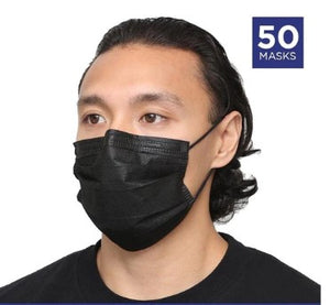 Medical Tools-Face Mask 3-Ply (50 Masks) Disposable-Black | ABC Books