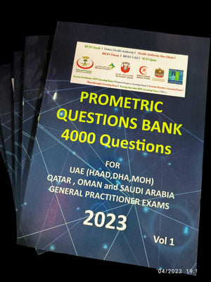Prometric Questions Bank : 4000 Questions- For UAE ( HAAD, DHA, MOH) QATAR, OMAN & SAUDI ARABIA, GENERAL PRACTITIONER EXAMS 2023 - 5 VOL SET | ABC Books