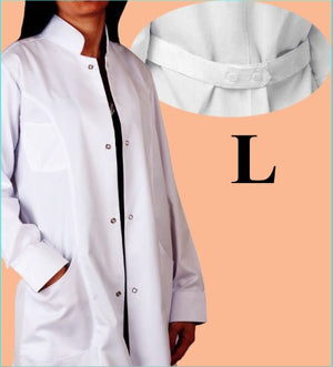 5057-ABC Lab Coat-Belted-Metal Snap-White-L | ABC Books