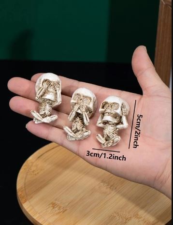 Medical Accessories-3pcs Skull Shaped Art Decoration