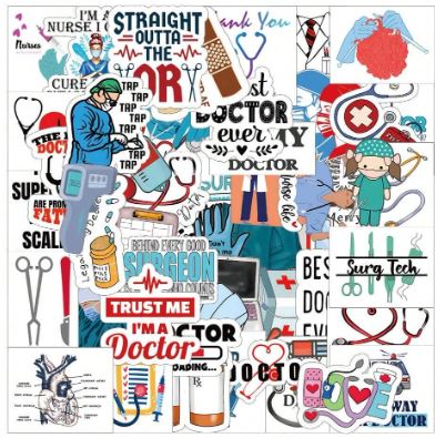 52pcs Medical Stickers