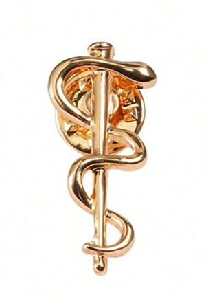 Medical Accessories- Snake Staff Brooch- Gold | ABC Books