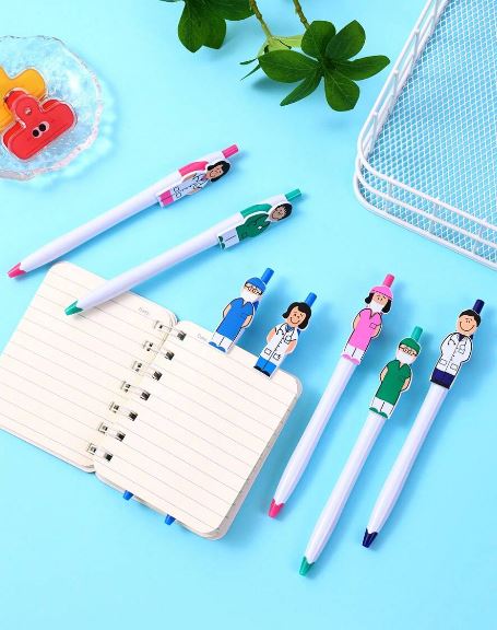 6 PCS Hospital Pen Cartoon Character Ballpoint Pen