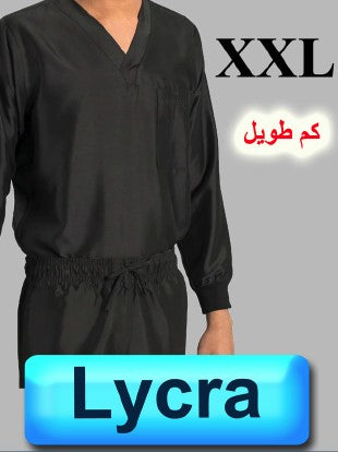 4057-ABC Scrub-Lycra Tweh-Long Sleeve-Black-2XL