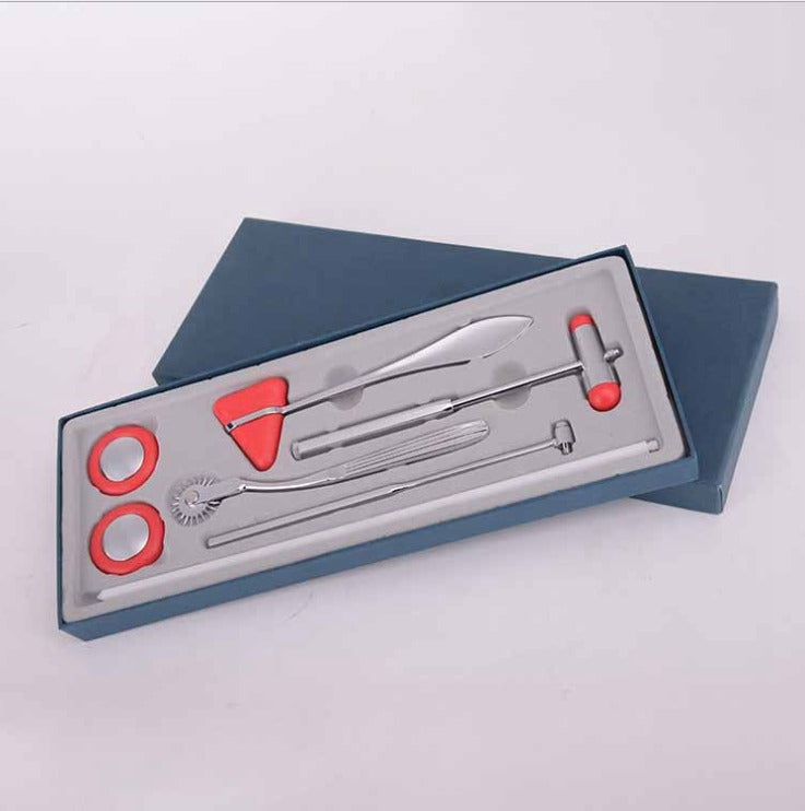 Medical Tools-5 in 1-Diagnostic Medical Neurological Percussion Reflex Hammer Kit-Red-Malaysia