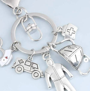 Medical Accessories-Key Ring-Medical Supplies Design-silver | ABC Books