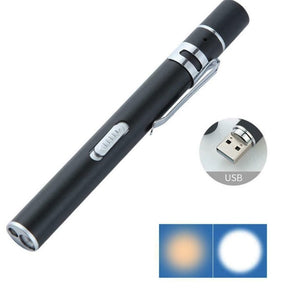 Medical Tools-Dual Pen Light (White-Yellow )LED-USB Rechargeable-Malaysia-Black | ABC Books