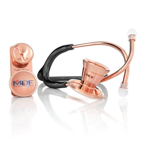 7108-MDF Procardial® Stainless Steel Adult & Pediatric Stethoscope-Black/Rose Gold | ABC Books