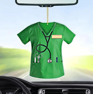 Medical Accessories-Mini Doctor Scrubs Uniform Keychain Charm Car - Green | ABC Books