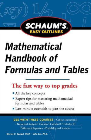 Schaum's Easy Outline of Mathematical Handbook of formulas and Tables, Revised Edition | ABC Books
