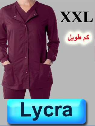 4073-ABC Scrub-Lycra Tweh-Long Sleeve-Wine-2XL