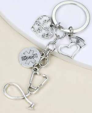 Medical Accessories-Key Ring-Heart & Stethoscope | ABC Books
