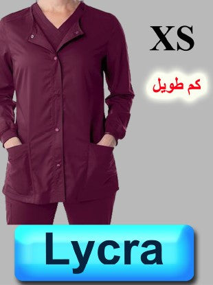 4076-ABC Scrub-Lycra Tweh-Long Sleeve-Wine-XS