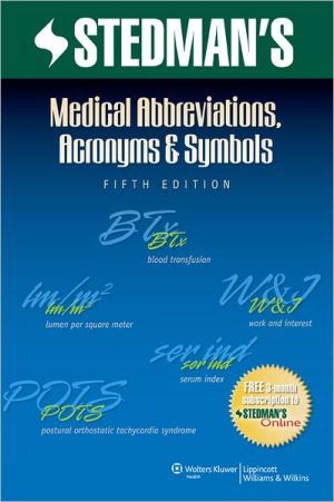 Stedman's Medical Abbreviations, Acronyms & Symbols, 5e